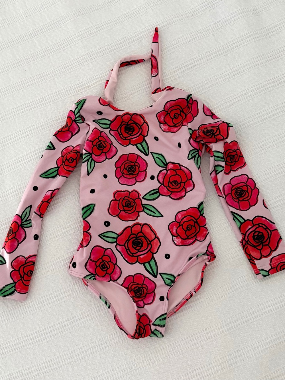 Pepita & Me Girls Long-Sleeve One-Piece Swimsuit - Pink Floral